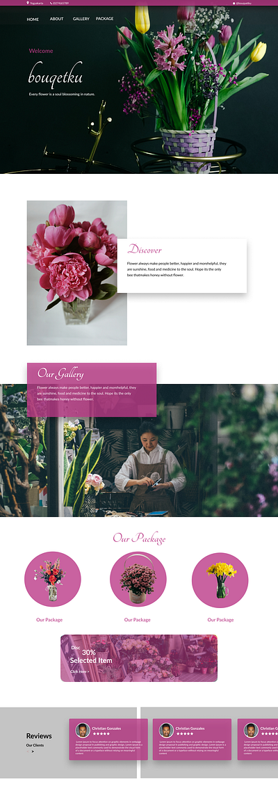 Home Page bouquet flower design florist florist website flower ui uidesign web