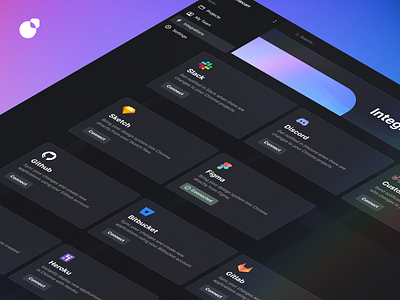 Chroma Integrations chroma dark mode dark ui figma integrations product design slack ui