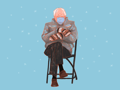 Bernie Mittens bernie sanders cold illustration mittens winter