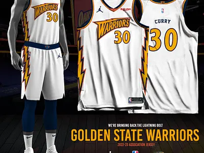 Golden State Warriors - Association - Lightning Bolt basketball jersey jersey design