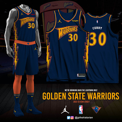 Golden State Warriors - Icon - Lightning Bolt basketball jersey jersey design