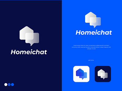 Real estate Homei chat logo app icon app logo brand branding chat logo company logo development home business home logo hotel app icon lettering minimal modern app logo real estate logo realestate symbol