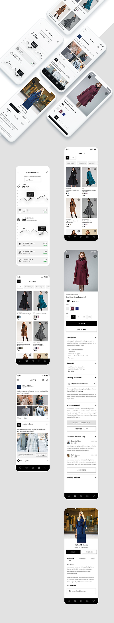 Shopping App Design clean app design dashboard ui ecommerce design news product listing social media