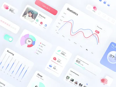 Fitness UI Kit | Dashboard crm design desktop diagram figma fitness fitness app fitness club glassmorphism gym illustration interface sports design statistic ui ui kit ui kit design uidesign uxui webdesign