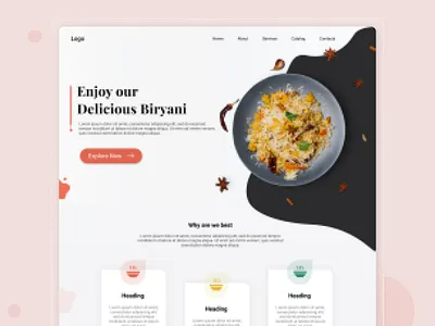 Food Website | Concept Design clean creative dailyui design figma food homepage minimal simple ui ux website