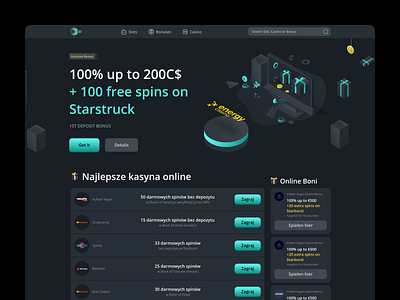 Search Bonuses — Casino Website bonuses casino casino games game mobile ui slot ui