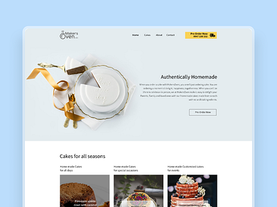 Makers Oven - Food website 3d bake baked baker bakery baking cake cake shop cakery clean creamy cup cake cupcake food minimal modern oven webdesign