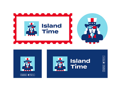 Island Time application brand brand design brand identity branding branding design design island logo logodesign logoforapp logotype logotypes mark sunglasses uncle sam unclesam usa vacation vector