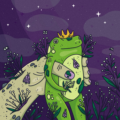 Frog Prince beauty character color design digitalart illustration illustration art illustration procreate illustrator procreate