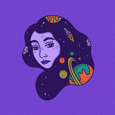 Space Babe design digitalart illustration illustration art illustration procreate illustrator outerspace procreate procreate art