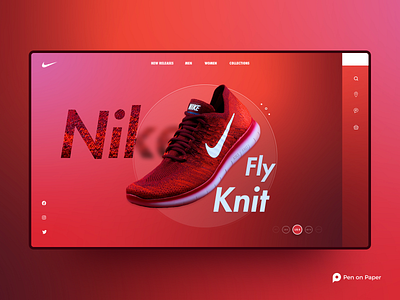 Nike Shoes collection figma fly free interface minimal newrelease nike nike shoes penonpaper red shoe shoes shoes app ui uiux walker website