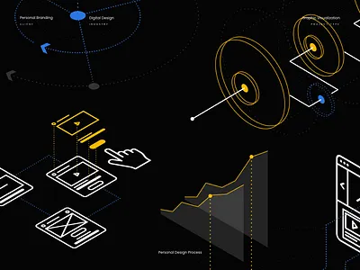 My design process black black white blue design graphic illustration infographic lines process vector workflow yellow