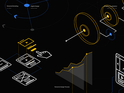 My design process black black white blue design graphic illustration infographic lines process vector workflow yellow