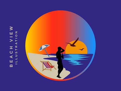 Beach VIEW Illustration artist artwork branding design illustration vector
