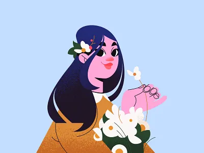 Spring Girl art character character design character illustration design digital art flat flowers flowers illustration girl character girl illustration graphic illustration illustration art illustration for web illustrator shakuro spring springtime vector