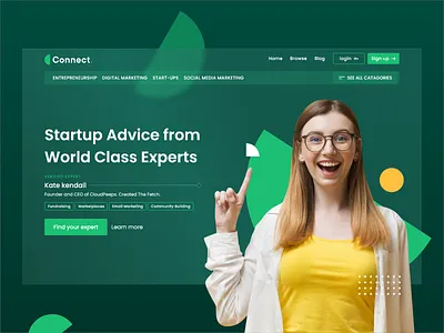 The Connect Expert | Glassmorphism Concept UI agency agency landing page connect consultant creative glass glassmorphic glassmorphism glassware green hire ui ui ux ui design uiux web webdesign website website design