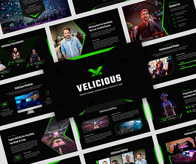 Velicious – Esport Gaming Tournament Presentation Template champion clan war competition e sport entertainment esport fantasy game gaming gaming community gaming template gaming tournament league mobile game online match player sport strategy tournament video game