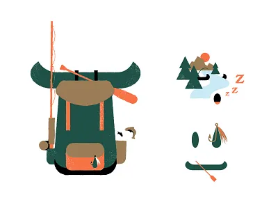 Fishing fish fishing illustration mountain nature outdoor river wild