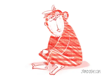 Thinking - Jan Dolby animal animal illustration childrens illustration digitalart editorial illustration photoshop