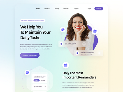 Task Management - Blur Effect Landing Page Concept app app ui app ui ux blu effect blur figma glass effect glass ui landingpage sketch task task management ui ui ux design ui ux designer ux