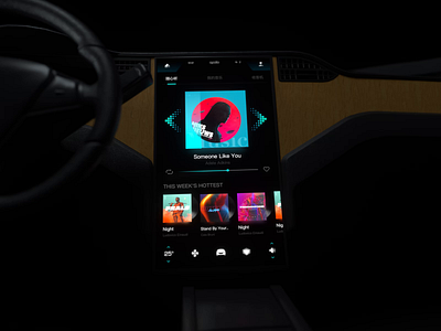 Big screen HMI design ——music player animation automotive car ui hmi motion design music music app music player radio tesla ui design ui motion uidesign uiux