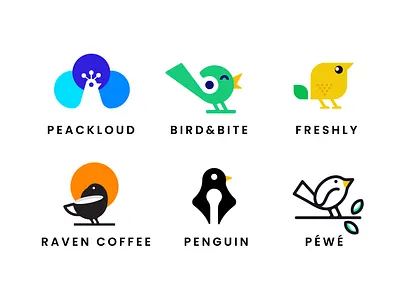 birds logos bird canary clever cloud coffee creative design fruit lemon logo minimal music peacock pen penguin raven simple sparrow