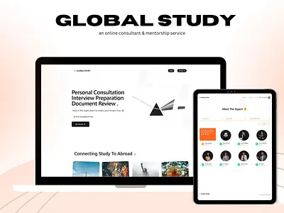 Global Study - an online consultant & Mentorship service consultant farm website consultant figma ui consultant website figma ui design global study website study abord website talent heart ui ux figma website ui ux