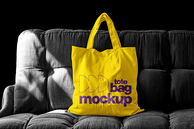 Totebag Mockup on Sofa sofa