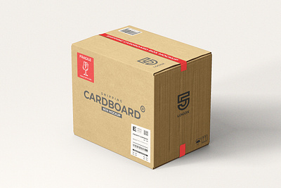 Shipping Cardboard Box Mockup material