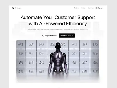 🚀 SwiftSupport: AI-Powered Customer Support Web Animation ai ai customer support animation automation business tolls csustomer support customer analytics emura emura studio landing page animation motion motion graphics saas saas animation saas landing page smart ticketing support dashboard