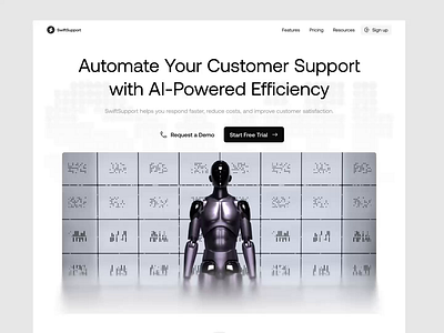 🚀 SwiftSupport: AI-Powered Customer Support Web Animation ai ai customer support animation automation business tolls csustomer support customer analytics emura emura studio landing page animation motion motion graphics saas saas animation saas landing page smart ticketing support dashboard