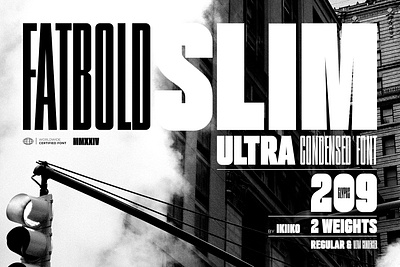 Fatbold Slim - Ultra Condensed Font bold book branding condensed cover headline logo logotype magazine movie poster sans slim stylish thick thin trend