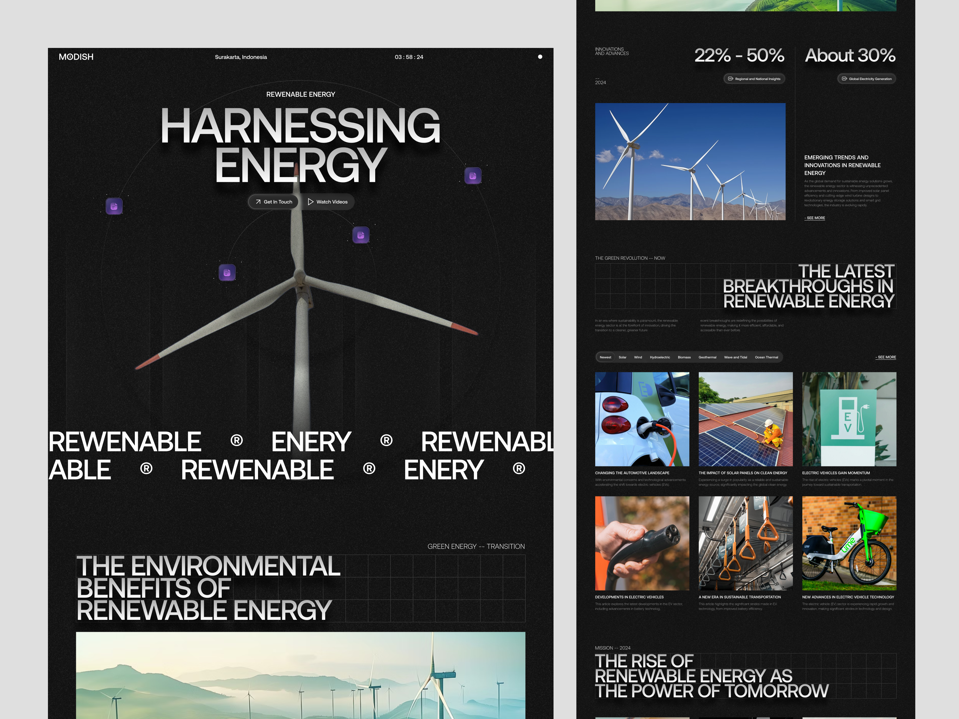 Example of Landing Page & Development Per Page
