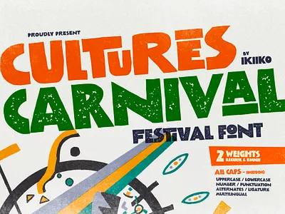 Cultures Carnival - Festival Font african brazil carnival culture decorative distressed ethnic fancy festival festive font mexico movie party poster retro rough tribe typography