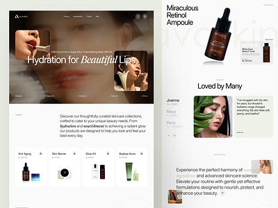 Redesign Avoskin's Website aesthetic avoskin call to action clean design footer fresh landing page minimalist modern product redesign skincare testimonial ui uidesign uiux user interface ux website