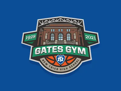 NEW TRIER GATES GYM architecture basketball brand design branding building history logo memorial school sports typography