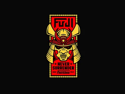 Fuji Badge apparel athletic badge branding illustration jiu jitsu samurai sports typography