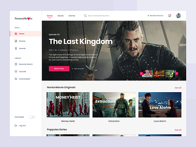 NontonMovie cards clean movies navbar red simple ui ui design user experience user inteface ux webdesign