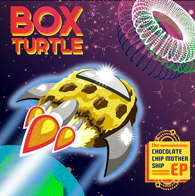 Box Turtle - The Chocolate Chip Mothership EP Artwork album artwork design illustration