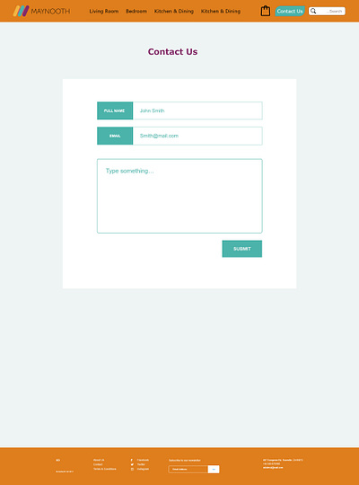 Maynooth Contact Us app design ui