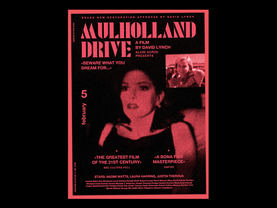 Poster Mulholland Dr. (David Lynch) david lynch film film poster mulholland poster poster a day poster art