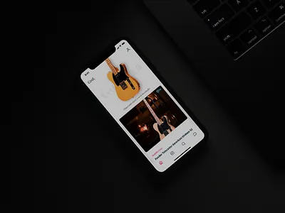 Guitar Collector blue button card collection firgma guitar icon phone pink timeline ui uiux ux vector white