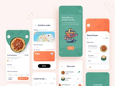 Choo Delivery App afterglow clean delivery delivery app delivery service design food food illustration illustration logo minimal mobile mobile app order social ux