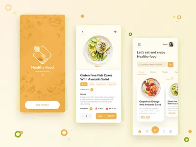 HealthyFood app app branding icon illustration mobile app mobile design mobile ui outline2design ui ux vector webdesign