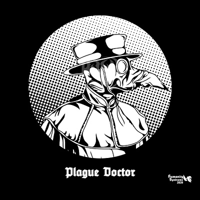 Plague doctor artwork design illustration logo vector