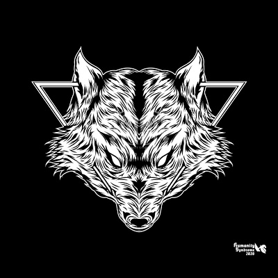 WOLF design illustration logo minimal vector