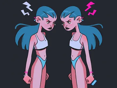⚡The twins⚡ character character design digital art digital drawing digital illustration girls illustration painting procreate visualdevelopment