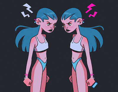 ⚡The twins⚡ character character design digital art digital drawing digital illustration girls illustration painting procreate visualdevelopment