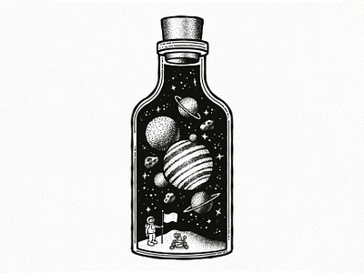 Universe in a Bottle asteroid asteroids astronaut moon planet planetarium planets space spaceman spaceship stars universe