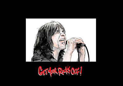 Primal Scream - Get Your Rocks Off! bobbie gillespie celebration card design digital art digital illustration digital illustrator funny art greeting card greeting card art greeting card design how funny illustration illustration art illustrator magazine illustration musician primal scream rock roll rock and roll sketch